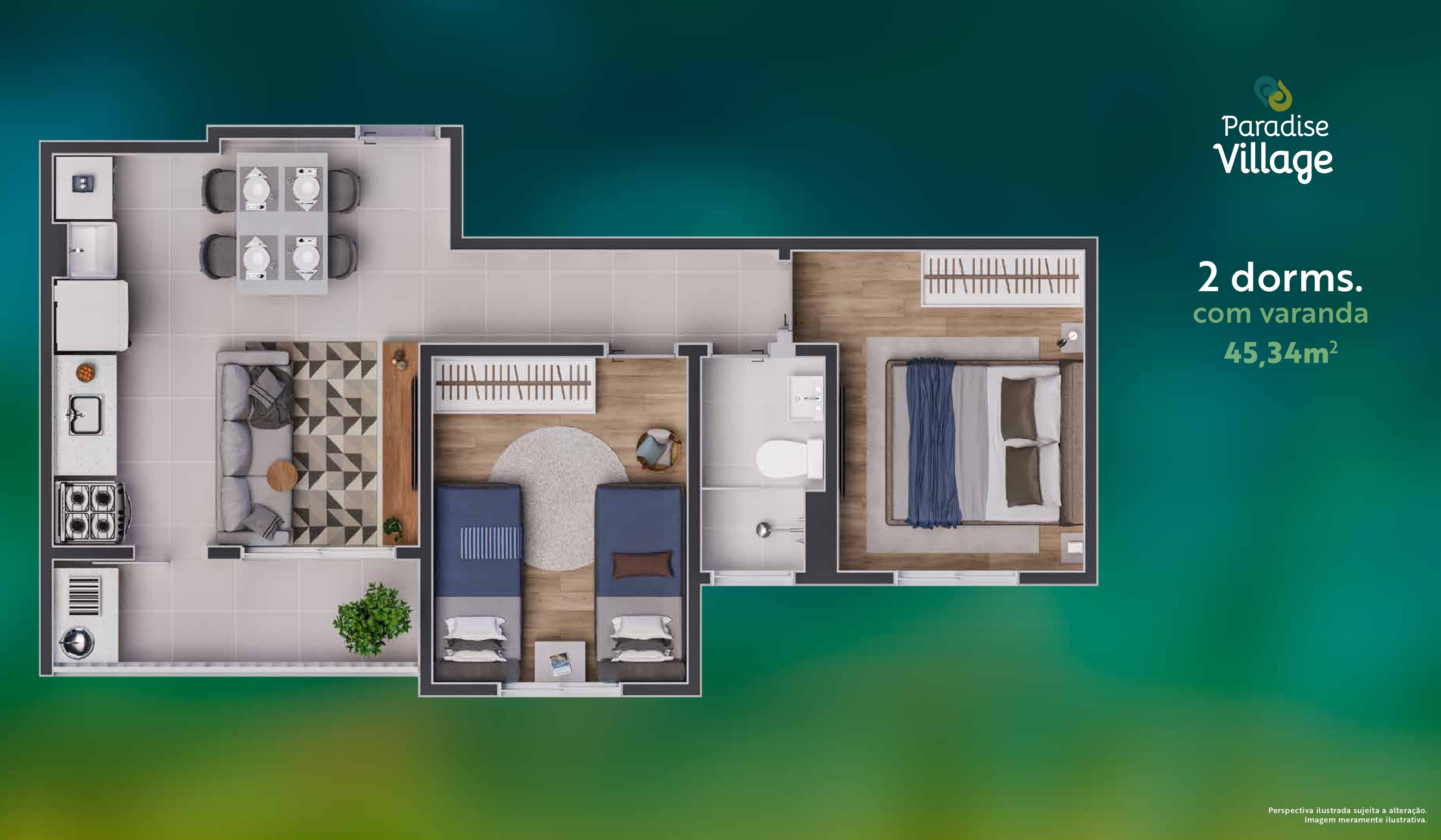 Imagem Apartamento com 2 Quartos à Venda, 45 m²em Parque dos Lagos - Mogi das Cruzes