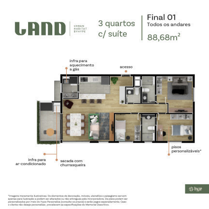 Imagem Apartamento com 3 Quartos à Venda, 114 m²em Boa Vista - Curitiba