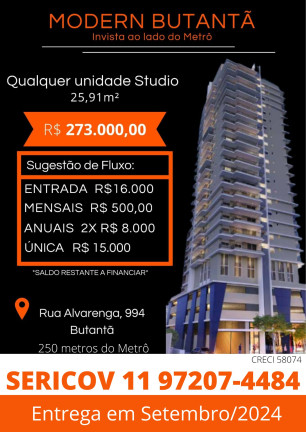 Foto do imóvel Apartamento com 1 Quarto à Venda, 26 m² em Butantã - São Paulo Foto do imóvel Apartamento com 1 Quarto à Venda, 26 m² em Butantã - São Paulo