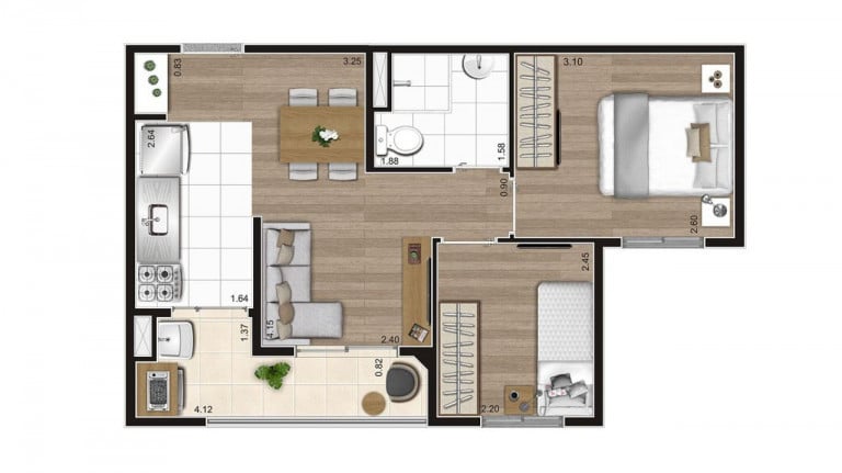 Imagem Apartamento com 2 Quartos à Venda, 43 m² em Vila Isa - São Paulo