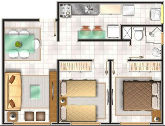 Imagem Apartamento com 2 Quartos à Venda, 51 m² em Pitimbu - Natal