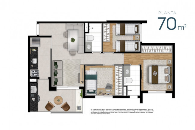 Imagem Apartamento com 3 Quartos à Venda, 70 m² em Ferreira - São Paulo