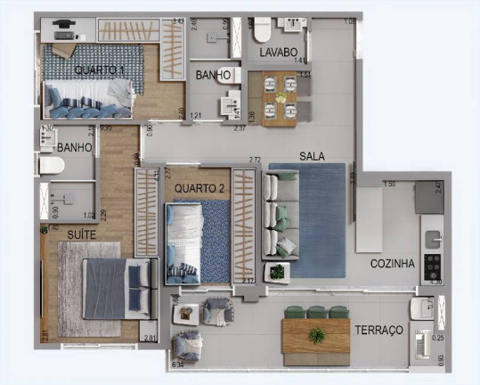 Imagem Apartamento com 2 Quartos à Venda, 49 m²em Jardim Esperança - Barueri