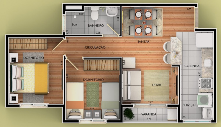 Imagem Apartamento com 2 Quartos à Venda, 50 m² em Jardim Rosaura - Jundiaí