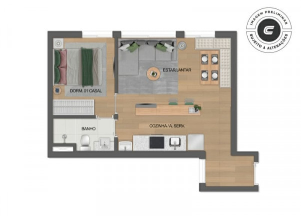 Imagem Apartamento com 2 Quartos à Venda, 37 m² em República - São Paulo