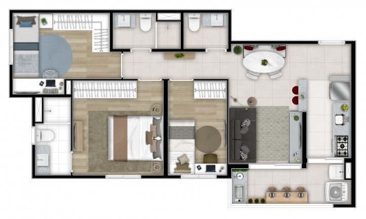 Imagem Apartamento com 2 Quartos à Venda, 57 m² em Jardim Iracema/aldeia - Barueri
