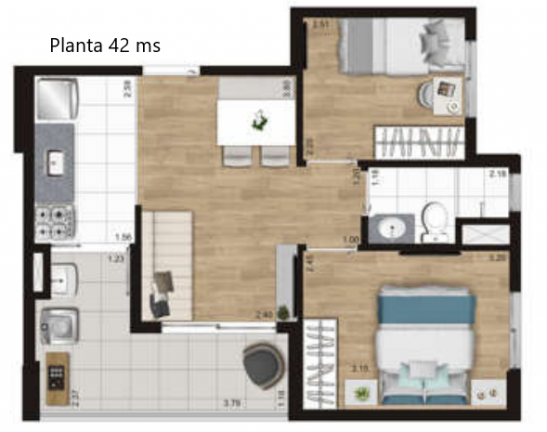 Imagem Apartamento com 2 Quartos à Venda, 42 m²em Vila Vermelha - São Paulo