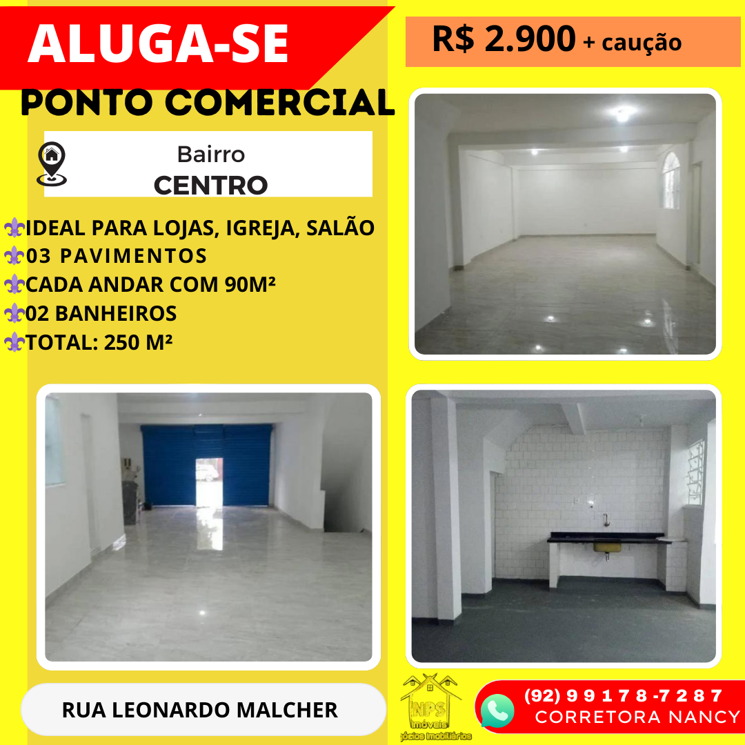 Imagem Sala Comercial para Alugar, 300 m²em Centro - Manaus
