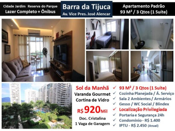 Imagem Apartamento com 3 Quartos à Venda, 93 m² em Jacarepaguá - Rio de Janeiro