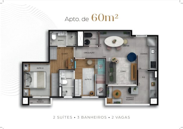 Imagem Apartamento com 2 Quartos à Venda, 62 m²em Centro - Osasco