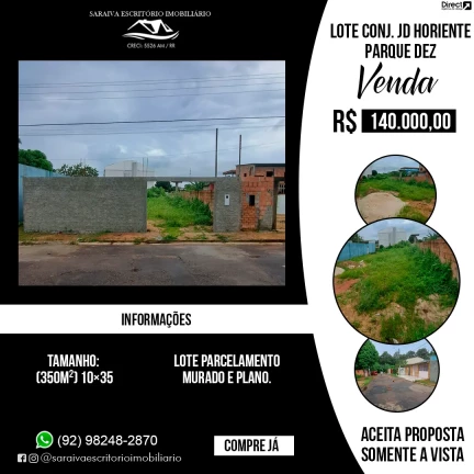 Imagem Terreno à Venda, 350 m² em Parque 10 de Novembro - Manaus