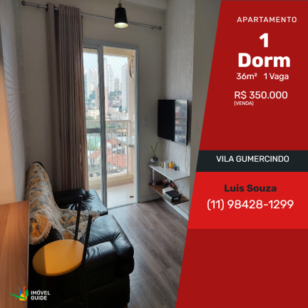 Imagem Apartamento com 1 Quarto à Venda,  em Vila Gumercindo - São Paulo