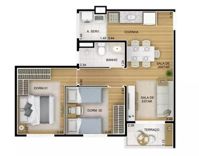 Imagem Apartamento com 2 Quartos à Venda, 48 m²em Vila Andrade - São Paulo