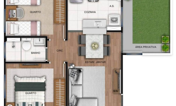 Imagem Apartamento com 2 Quartos à Venda, 43 m² em Barra de Jangada - Jaboatão dos Guararapes