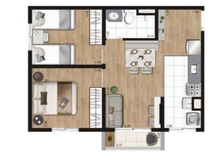 Imagem Apartamento com 2 Quartos à Venda, 42 m²em Jabaquara - Santos