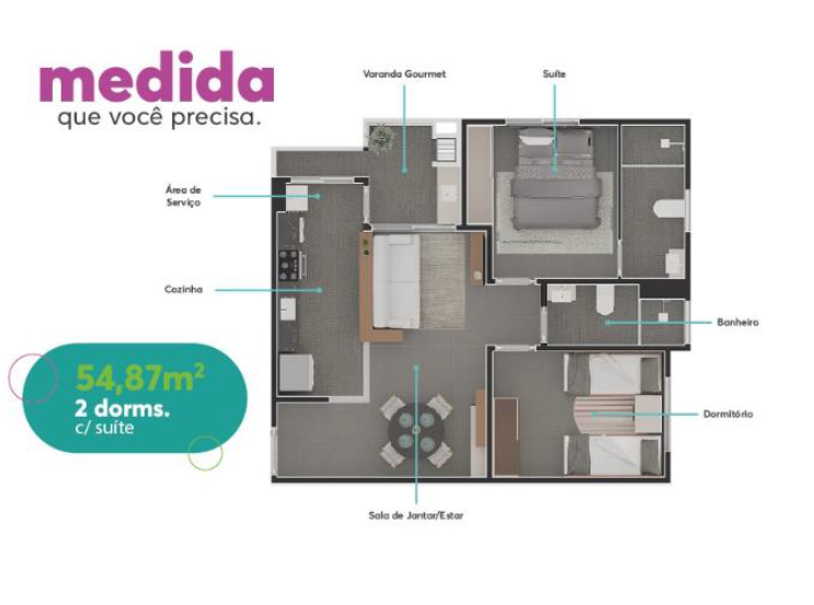 Imagem Apartamento com 2 Quartos à Venda, 52 m²em Vila Cintra - Mogi das Cruzes