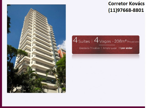 Imagem Apartamento com 4 Quartos à Venda, 208 m² em Santo Amaro - São Paulo