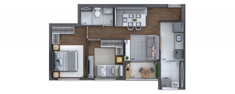 Imagem Apartamento com 2 Quartos à Venda, 46 m² em Campininha - São Paulo