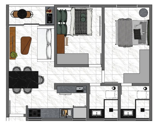 Imagem Apartamento com 2 Quartos à Venda, 55 m² em Bessa - João Pessoa