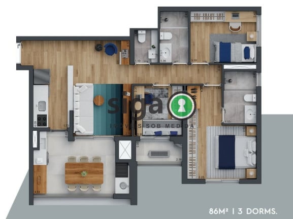 Imagem Apartamento com 3 Quartos à Venda, 85 m² em Brooklin - São Paulo