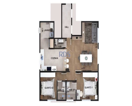 Foto do imóvel Apartamento com 2 Quartos à Venda, 83 m² em Indianópolis - São Paulo