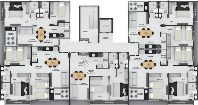 Imagem Apartamento com 2 Quartos à Venda, 53 m² em Bessa - João Pessoa