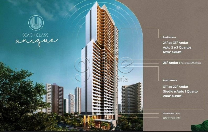 Foto do imóvel Apartamento com 1 Quarto à Venda, 39 m² em Meireles - Fortaleza