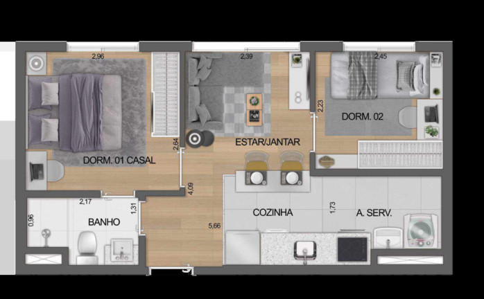 Imagem Apartamento com 2 Quartos à Venda, 39 m² em Moema - São Paulo