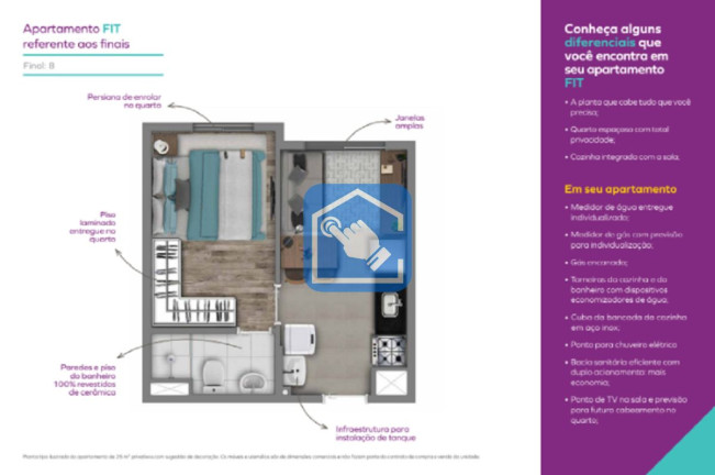 Foto do imóvel Apartamento com 1 Quarto à Venda, 24 m² em Lapa - São Paulo
