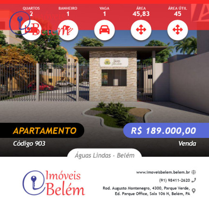 Imagem Apartamento com 2 Quartos à Venda, 45 m² em águas Lindas - Belém