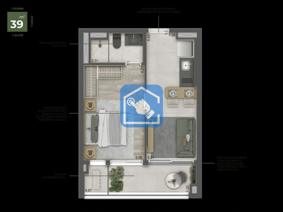 Imagem Apartamento com 1 Quarto à Venda, 37 m² em Butantã - São Paulo