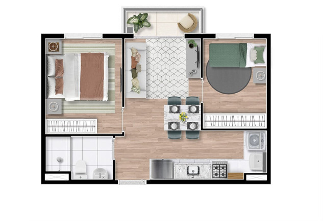 Imagem Apartamento com 2 Quartos à Venda, 34 m² em Vila Parque Jabaquara - São Paulo