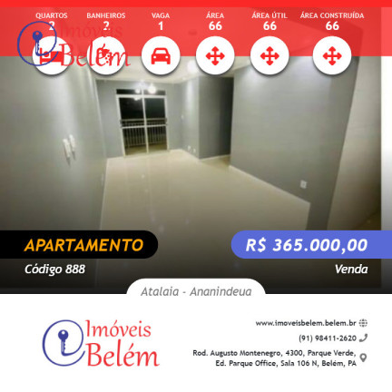Foto do imóvel Apartamento com 3 Quartos à Venda, 66 m² em Atalaia - Ananindeua