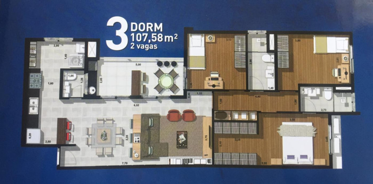Imagem Imóvel com 3 Quartos à Venda, 107 m² em Centro