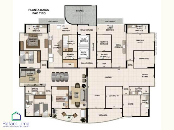 Foto do imóvel Apartamento com 4 Quartos à Venda, 140 m² em Apipucos - Recife