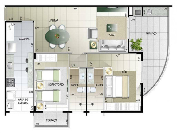 Foto do imóvel Apartamento com 2 Quartos à Venda, 85 m² em Ocian - Praia Grande Foto do imóvel Apartamento com 2 Quartos à Venda, 85 m² em Ocian - Praia Grande
