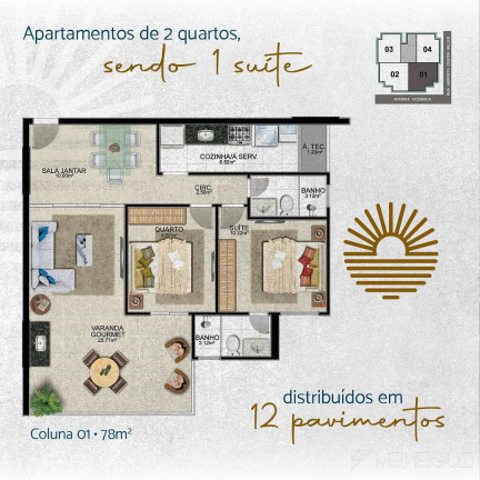 Imagem Apartamento com 2 Quartos à Venda, 73 m² em Praia Do Morro - Guarapari