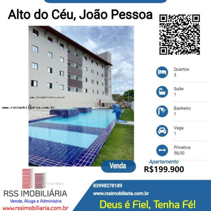 Imagem Apartamento com 3 Quartos à Venda, 58 m² em Alto Do Céu - João Pessoa