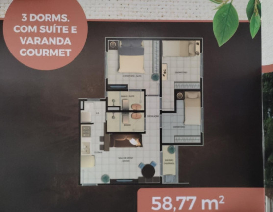 Imagem Imóvel com 3 Quartos à Venda, 58 m² em Jardim Novo ângulo - Hortolândia