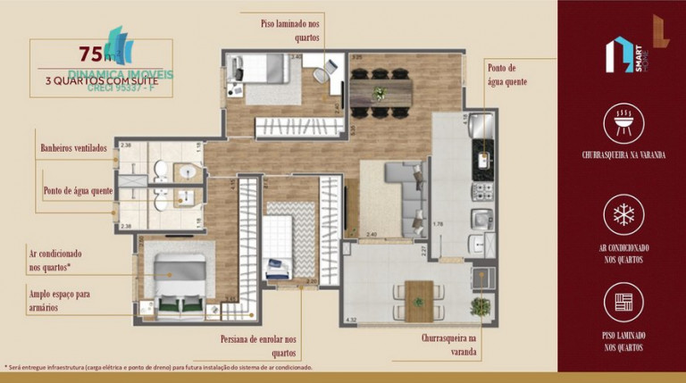 Imagem Apartamento com 2 Quartos à Venda, 75 m² em Botafogo - Campinas