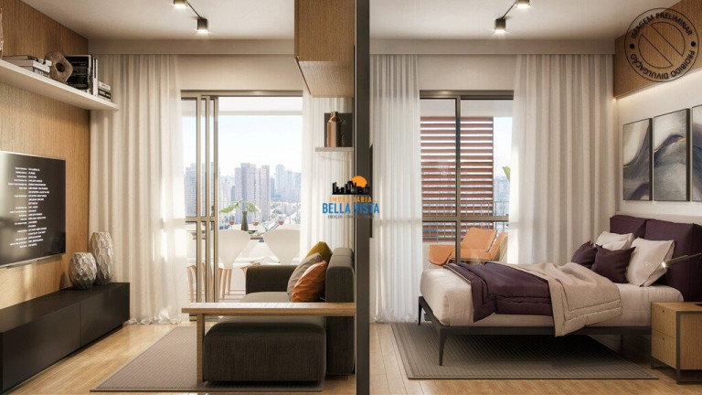 Imagem Apartamento com 1 Quarto à Venda,  em Brooklin Paulista - São Paulo