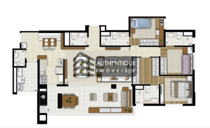 Imagem Apartamento com 3 Quartos à Venda, 134 m² em Brooklin - São Paulo