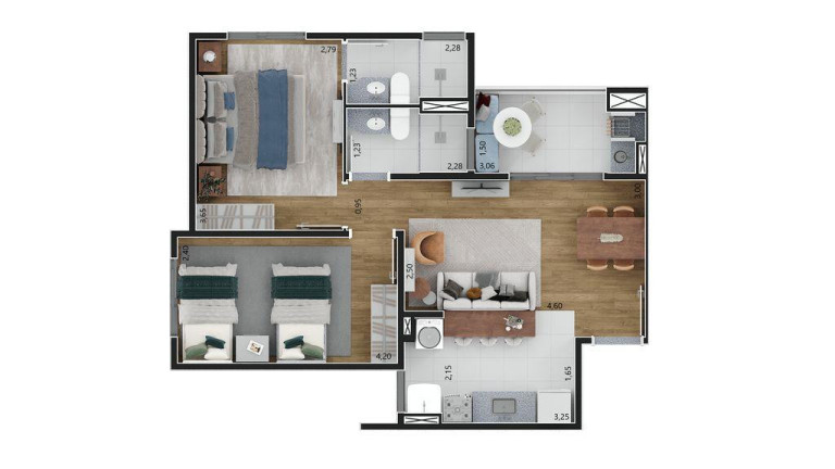Imagem Apartamento com 2 Quartos à Venda, 57 m² em Bela Vista - Salto