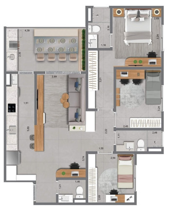 Imagem Apartamento com 2 Quartos à Venda, 126 m² em Medeiros - Jundiaí