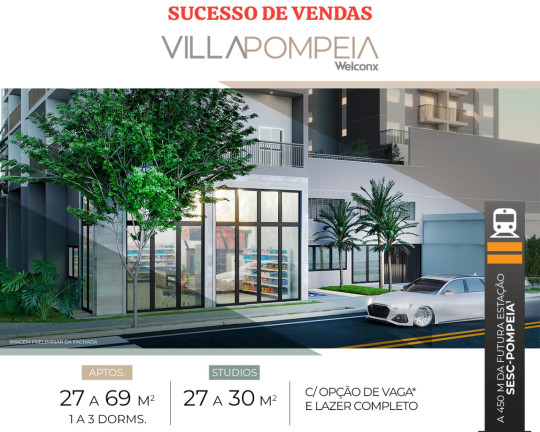 Foto do imóvel Apartamento com 2 Quartos à Venda, 35 m² em Vila Pompéia - São Paulo