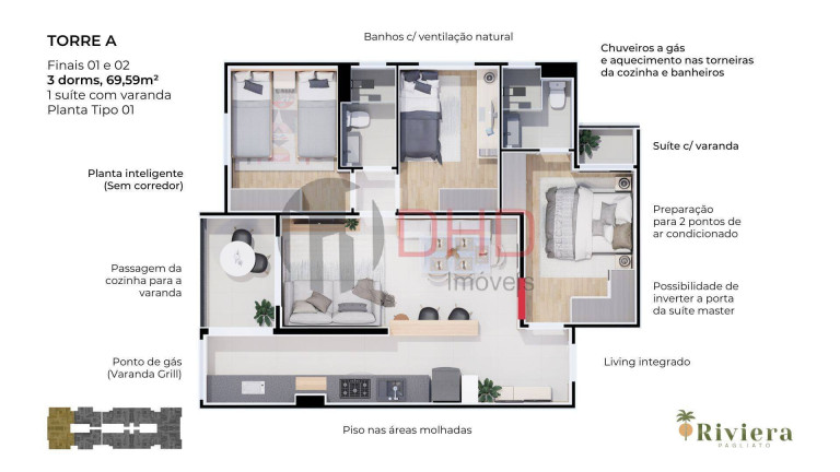 Imagem Apartamento com 2 Quartos à Venda, 54 m² em Jardim São Carlos - Sorocaba