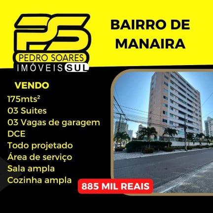 Foto do imóvel Flat com 3 Quartos à Venda, 175 m² em Manaíra - João Pessoa