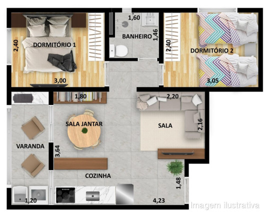 Imagem Apartamento com 2 Quartos à Venda, 42 m² em Vila Ré - São Paulo
