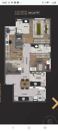 Foto do imóvel Apartamento com 3 Quartos à Venda, 69 m² em Jardim Oriente - São José Dos Campos