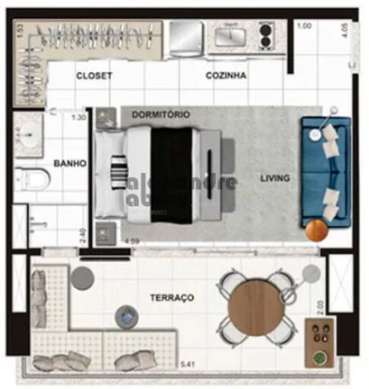 Foto do imóvel Apartamento com 1 Quarto à Venda, 41 m² em Consolação - São Paulo